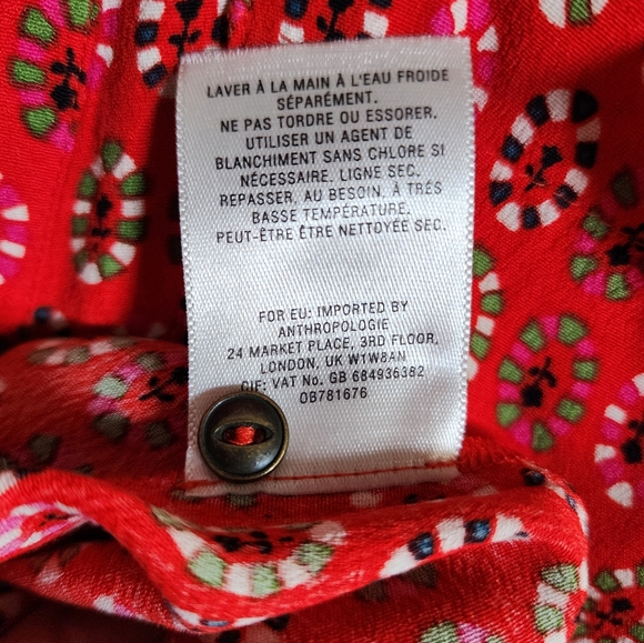 Maeve Anthropologie Red Daisy Midi Shirtdress US 6 - Picture 12 of 15